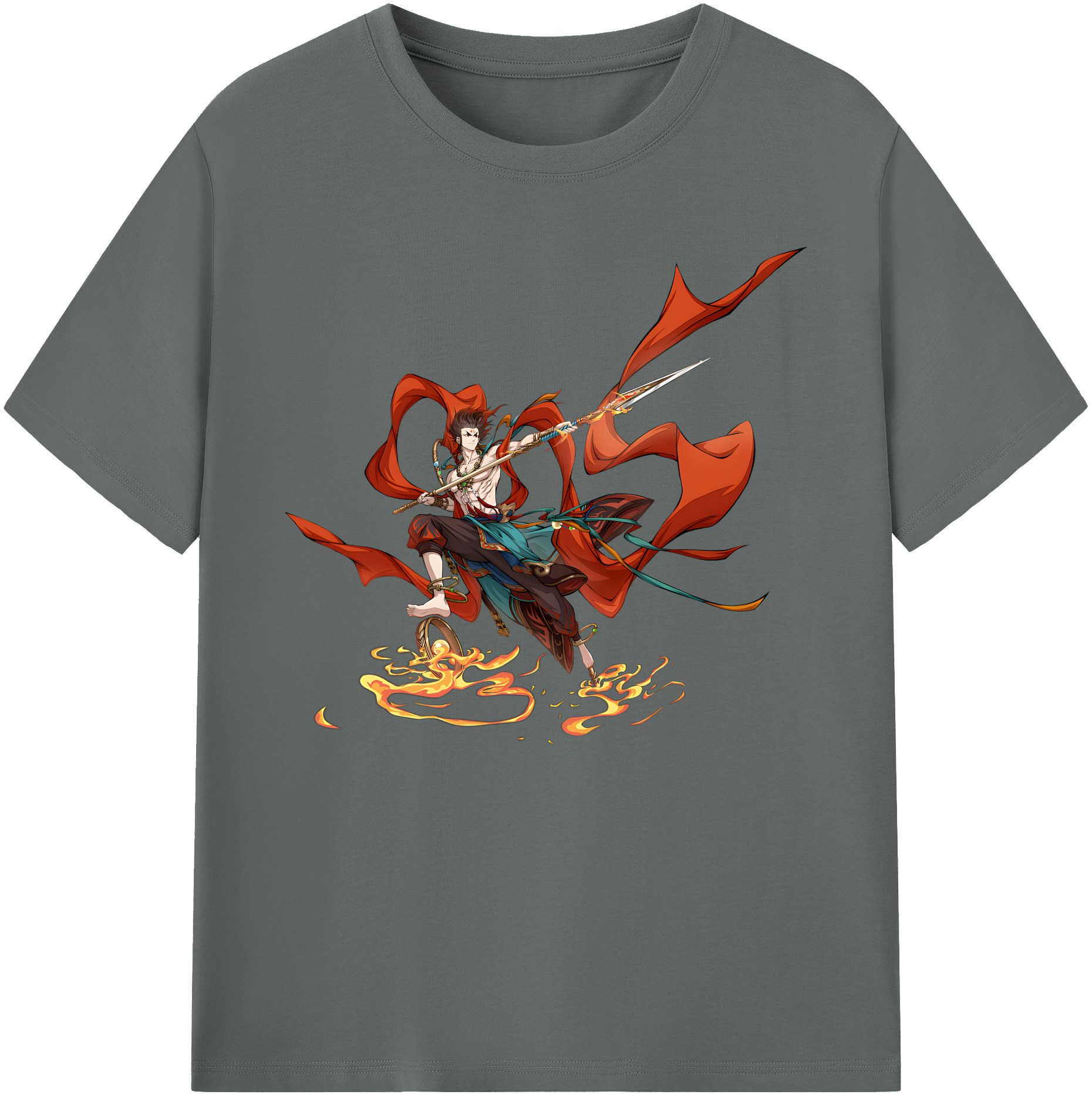 （画像用） Ne Zha 2 ナタ 魔童の大暴れ 綿100％ メンズ半袖Tシャツ｜肌触りやわらか＆通気性